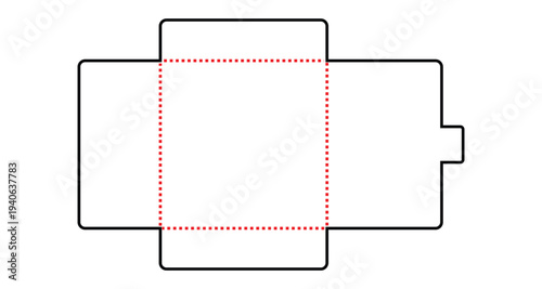 Square envelope die cut template