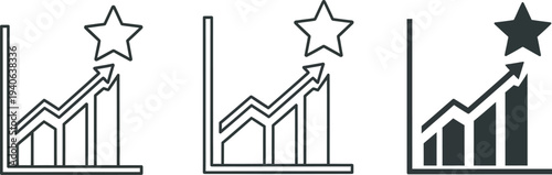 Three star rating graphs showing increasing trends and rankings