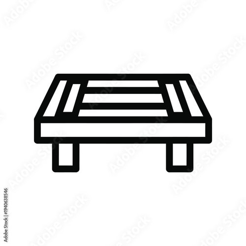 Wooden pallet icon isolated on white background.