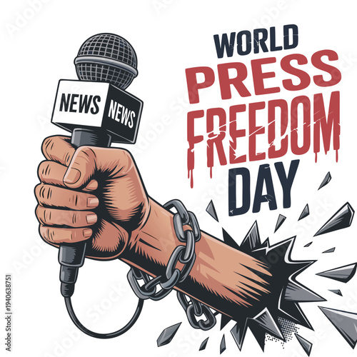 World Press Freedom Day - banner, card, background - vector illustration