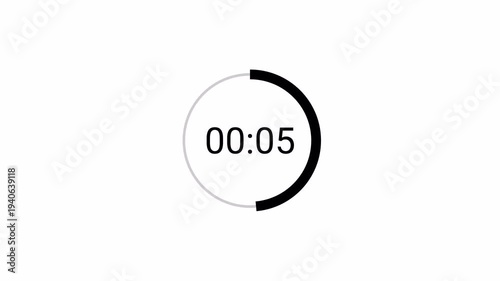 10 second countdown timer animation on a transparent background, 10 second to 0 second countdown timer with alpha channel in 4k.