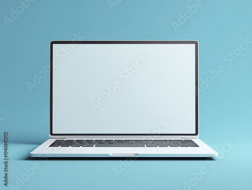 Wallpaper Mural laptop blank screen mockup isolated on a light blue background Torontodigital.ca