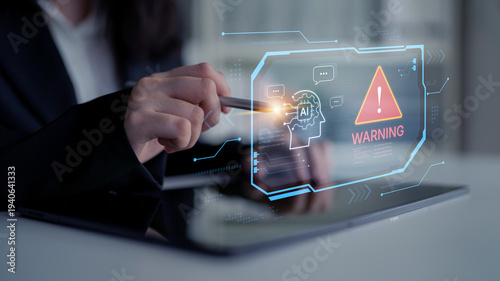 Foto Futuristic artificial intelligence concept depicting AI hallucination, processing errors, and generating misinformation