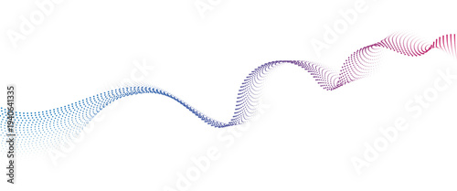 Flowing Dot Wave halftone gradient pattern on transparent background
