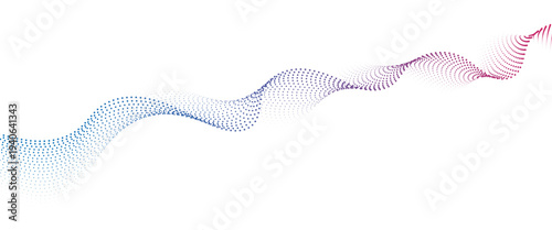 Flowing Dot Wave halftone gradient pattern on transparent background

