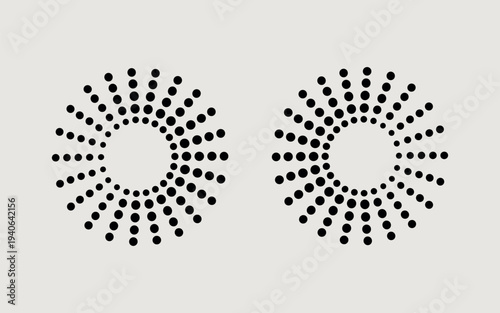 Modern geometric pattern with black dots on light background