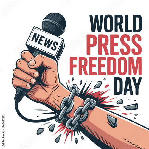 World Press Freedom Day - banner, card, background - vector illustration