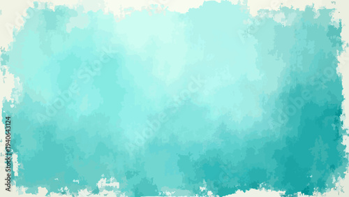 Vector An ethereal aqua-toned watercolor wash provides a serene backdrop with an abstract artistic touch.