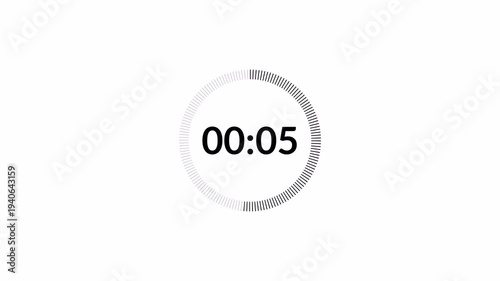 10 second countdown timer animation on a transparent background, 10 second to 0 second countdown timer with alpha channel in 4k.