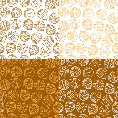 hazelnut Pattern background. seamless pattern hazelnut doodle illustration. doodle hazelnut seamless pattern.	