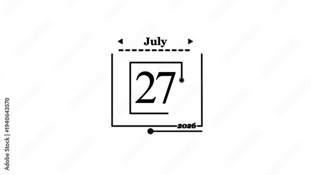 July 27 2026 calendar date graphicDate Graphic with date Calendar event ...