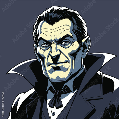 cute dracula flat vector image