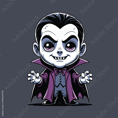 cute dracula flat vector image