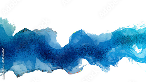 Vector vibrant watercolor streak, a mesmerizing dance of blues and turquoise hues, creates a captivating and abstract artistic vision.