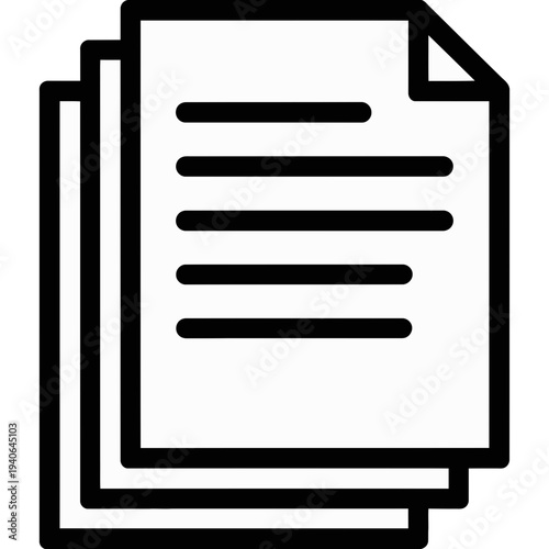 Stacked document pages icon with text lines