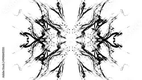 Wallpaper Mural Black ink stains used in psychology creating abstract drawings with a transparent background Torontodigital.ca