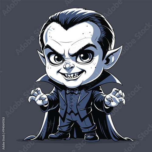 cute dracula flat vector image