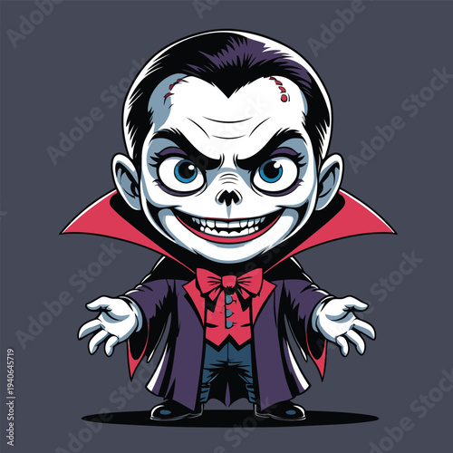cute dracula flat vector image