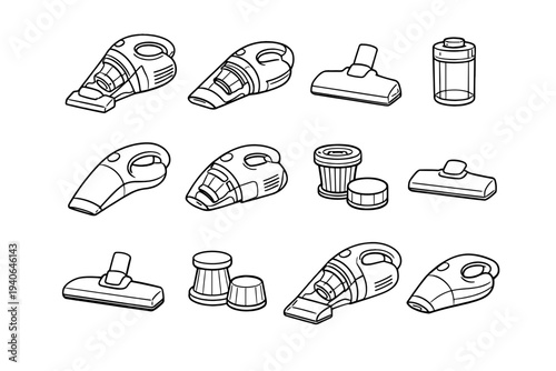 Balanced cartridge vacuum flat icon matte icons care pet geometry vector hair