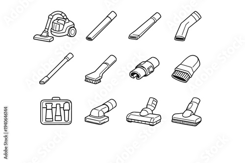 Connector crevice vector angled vacuum clean slim pet tool icon geometry nozzle