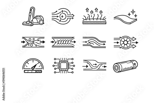 Icon reduced pet vacuum coating vector icons modern smooth hair precise geometry