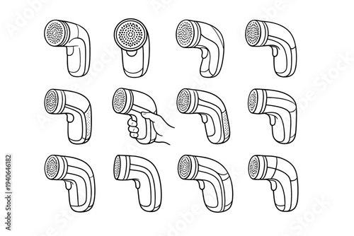 Modern icon remover lint comfort cordless handheld extended vector geometry profile