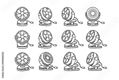 Clean icon tidy minimalist usb vector modern outline language style contemporary fan