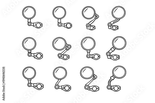 Vector gear surface icon arm outline handlebar bike mirror circular sleek