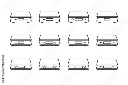 Weighing surface vector glass digital tidy kitchen icon sleek clean modern minimal
