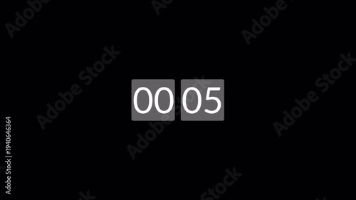 10 second countdown timer animation on a transparent background, 10 second to 0 second countdown timer with alpha channel in 4k.