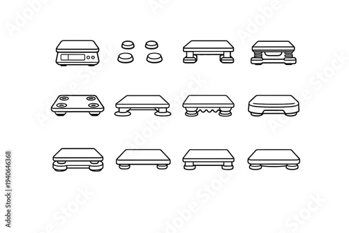 Kitchen vector appliance outline digital design grip base icon tidy scale