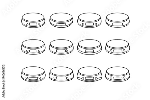 Icons vector neat digital disc round icon proportions form gadget shape scale