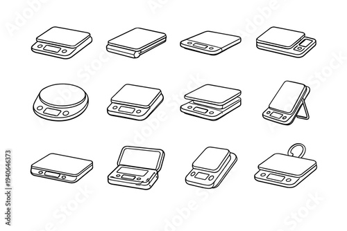 Vector neat icon clean portable scale design kitchen digital build silhouette relocation