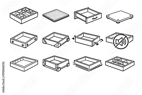 Icon stable base icons vector modern drawer concept jewelry placement proportions tidy