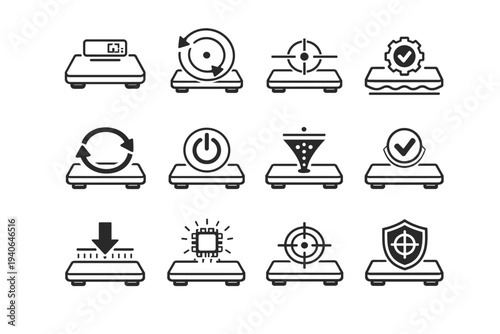 Balanced precise measurement modern vector stable scale icons digital icon function engineered