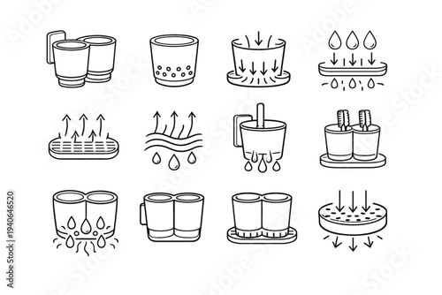 Bathroom holder system moisture wall icon clean vector balanced mounted ventilation base