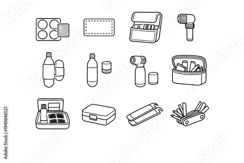 Collection visual compatibility clean calm style understated icon modern vector outline