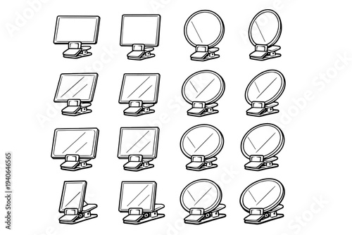 Surface icon desk reflective clip clean mirror vector finish clear modern silhouette