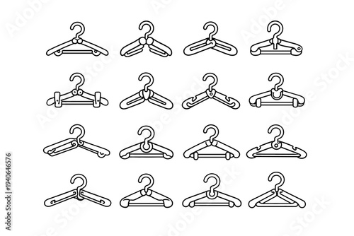 Vector hanger rounded gentle edges icon contour icons transitions balanced structure foldable