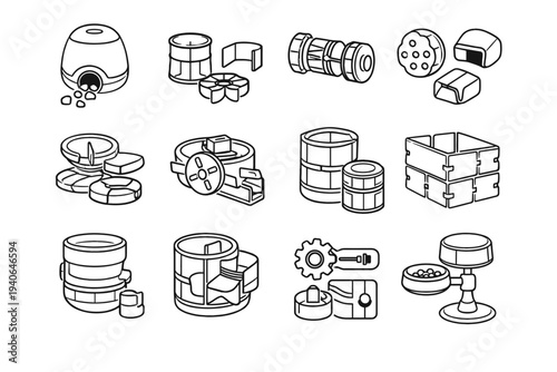 Pet treat insert parts vector functional mechanism dispenser icon expandable customization