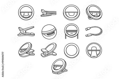 Refined balanced selfie vector handling detail visual industrial tech ring outer icon