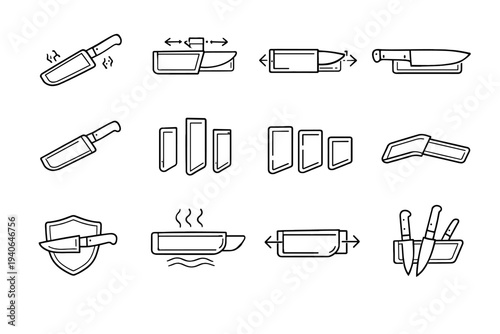 Icon feature design width universal sheath multipurpose vector versatility magnetic knife kitchen