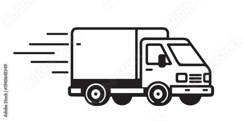 Abstract modern delivery truck illustration