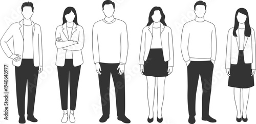 Business professionals team diversity, corporate group illustration, flat vector design art