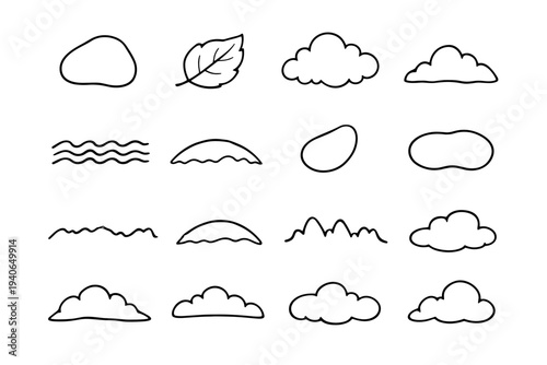 Icon simple image seed landscape generation line hill uneven natural irregular vector