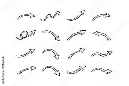 Indicator vector curved generation warm simple outline image intuitive direction friendly arrow