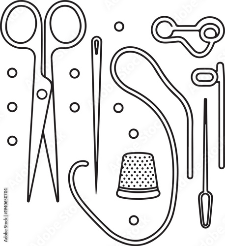 Sewing tools and accessories for crafting and needlework