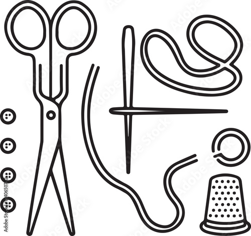 Sewing tools and accessories for crafting and needlework