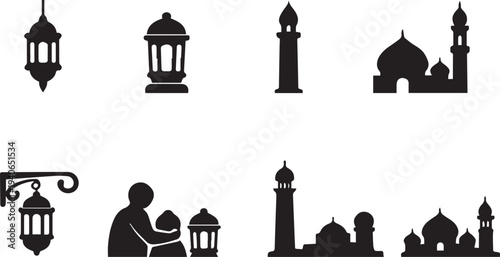 This collection of vector illustrations features a diverse set of landmarks, city monuments, and architectural silhouettes that symbolize global travel, historic sites, and iconic European cityscapes