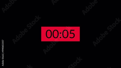 10 second countdown timer animation on a transparent background, 10 second to 0 second countdown timer with alpha channel in 4k.
